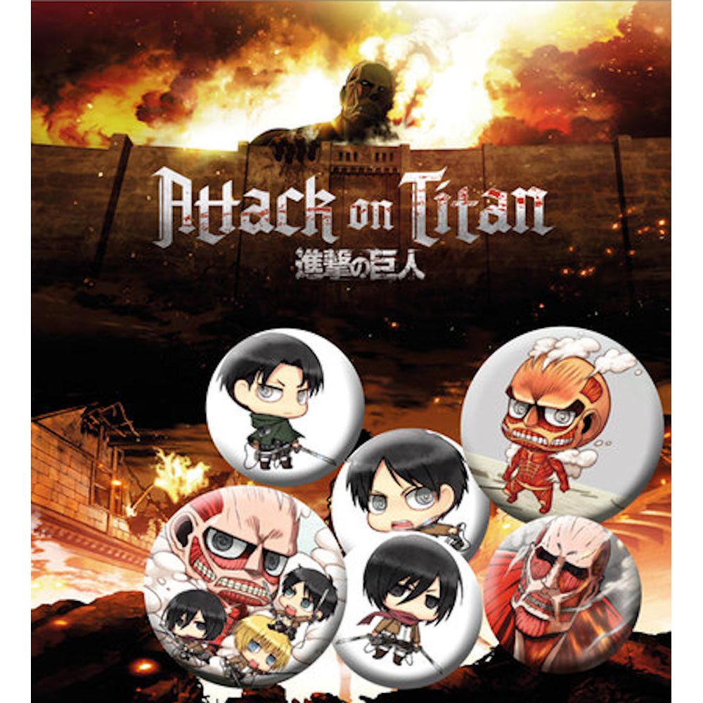 ATTACK ON TITAN 進撃の巨人 - Mix 6個セット / バッジ - PGS